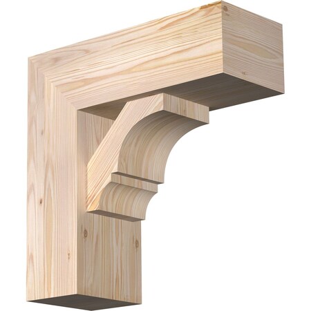 Ekena Millwork Balboa Block Smooth Bracket w/ Offset Brace, Douglas Fir, 7 1/2"W x 20"D x 20"H BKT0806X20X20BOA05SDF